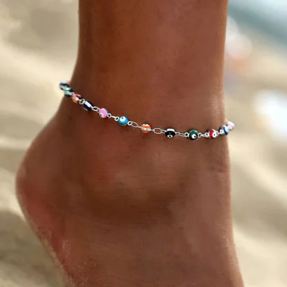Wave Charm Bead Anklet - Image 5