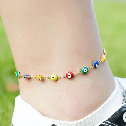 Wave Charm Bead Anklet - Image 4