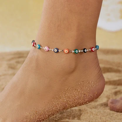 Wave Charm Bead Anklet