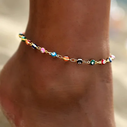 Wave Charm Bead Anklet - Image 6