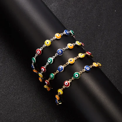 Wave Charm Bead Anklet - Image 3